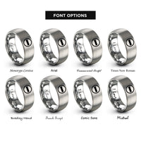 font options for inside engraving on gray no entry rings
