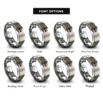 font options for inside engraving on gray no entry rings