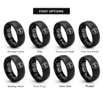 font options for inside engraving on black no smoking rings