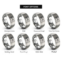 font options for inside engraving on silver no smoking rings
