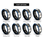 font options for inside engraving on black & blue & grey nocked arrow rings