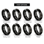 font options for inside engraving on black & gray nocked arrow rings