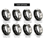 font options for inside engraving on black & silver nocked arrow rings