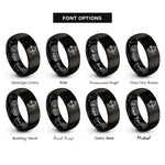 font options for inside engraving on black nocked arrow rings