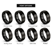 font options for inside engraving on black nocked arrow rings