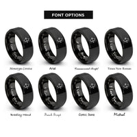 font options for inside engraving on black nocked arrow rings