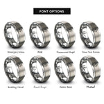 font options for inside engraving on grey nocked arrow rings