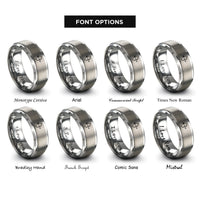 font options for inside engraving on grey nocked arrow rings