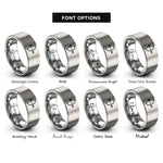 font options for inside engraving on gray nocked arrow rings
