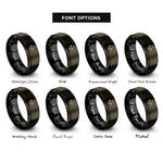 font options for inside engraving on gunmetal & black nocked arrow rings