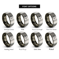 font options for inside engraving on gunmetal & grey nocked arrow rings