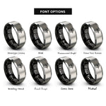 font options for inside engraving on black & gray noise waveform rings