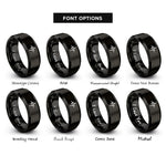 font options for inside engraving on black noise waveform rings
