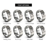 font options for inside engraving on gray noise waveform rings