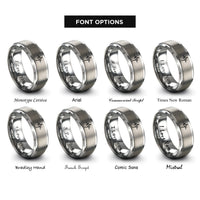 font options for inside engraving on grey noise waveform rings