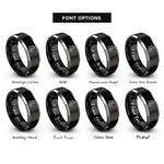font options for inside engraving on black & gray nonna heart rings