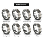 font options for inside engraving on grey nonna heart rings
