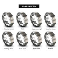 font options for inside engraving on grey nonna heart rings