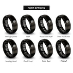 font options for inside engraving on black nordic dragon knot rings