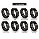 font options for inside engraving on black nordic dragon knot rings
