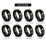 font options for inside engraving on gunmetal & black nordic dragon knot rings