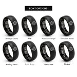 font options for inside engraving on black norse compass rings