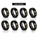 font options for inside engraving on gunmetal & black norse wave pattern rings