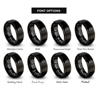 font options for inside engraving on black north america rings