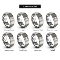 font options for inside engraving on silver north america rings