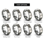 font options for inside engraving on grey north america rings