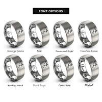 font options for inside engraving on silver north america rings