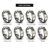 font options for inside engraving on silver north america rings