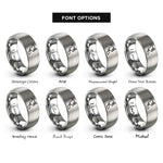 font options for inside engraving on grey north america rings