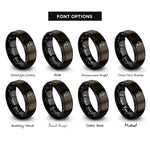 font options for inside engraving on gunmetal & black north america rings
