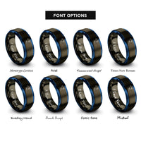 font options for inside engraving on gunmetal & blue north america rings