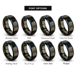 font options for inside engraving on gunmetal & blue north america rings