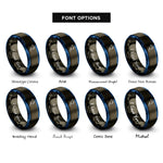 font options for inside engraving on gunmetal & blue north america rings