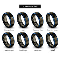 font options for inside engraving on gunmetal & blue north america rings