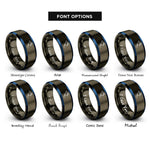font options for inside engraving on gunmetal & blue north america rings