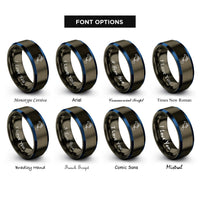 font options for inside engraving on gunmetal & blue north america rings
