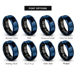 font options for inside engraving on black & blue north america stamp rings