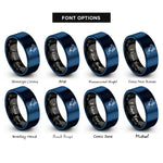 font options for inside engraving on black & blue north america stamp rings