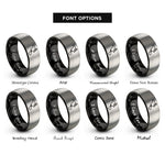 font options for inside engraving on black & gray north america stamp rings