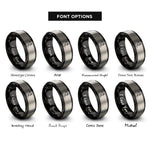 font options for inside engraving on black & gray north america stamp rings