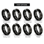 font options for inside engraving on black & grey north america stamp rings