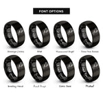 font options for inside engraving on black north america stamp rings