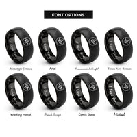 font options for inside engraving on black north arrow rings