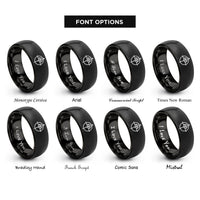 font options for inside engraving on black north arrow rings