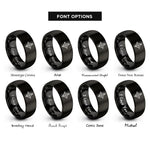 font options for inside engraving on black north arrow rings