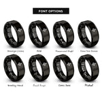 font options for inside engraving on black north arrow rings